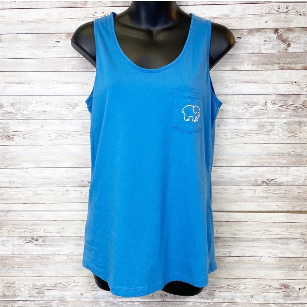 Ivory Ella Casual Light Blue Muscle Tank Top